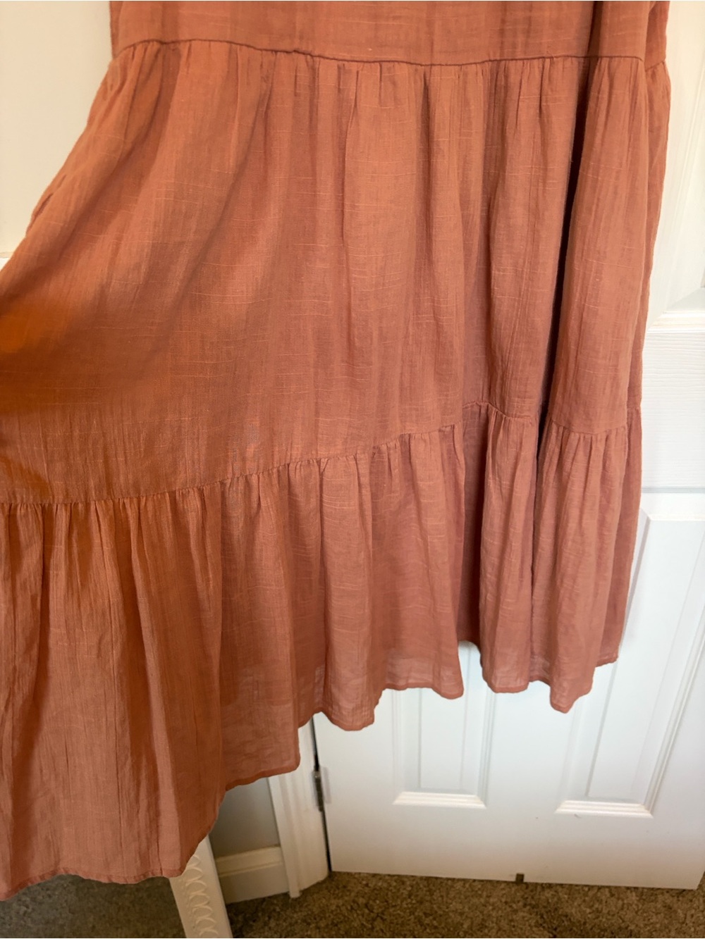 Listicle Rust Midi Ruffle Sundress - Picture 5 of 5